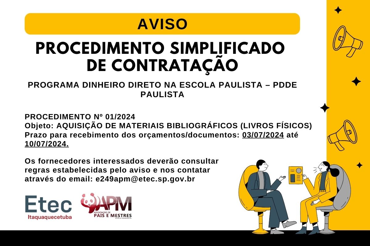 Procedimento Simplificado de Contratação - Aquisição de Materiais Bibliográficos