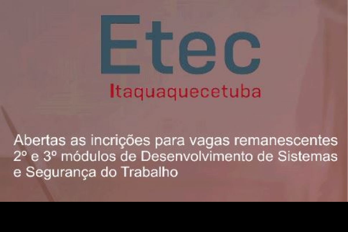 Abertas as inscrições para vagas remanescentes