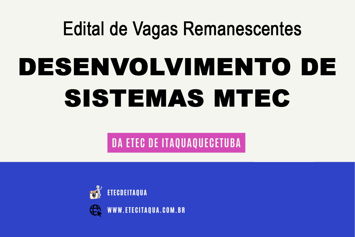 Edital de Vagas Remanescentes DS MTEC